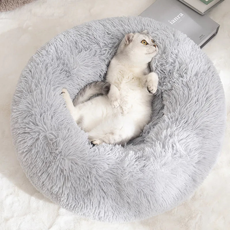 Large Round Basket Plush Beds for Dogs