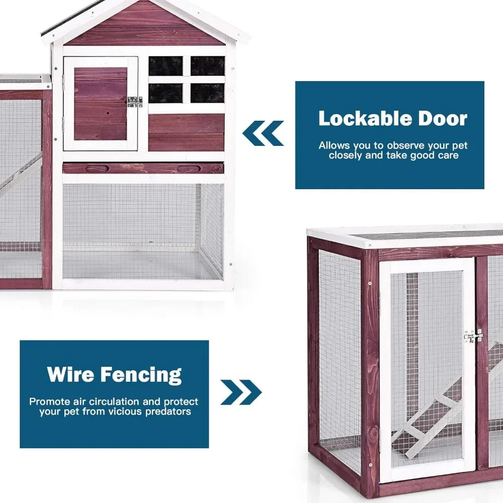 Rabbit Hutch Indoor Outdoor Bunny Cage