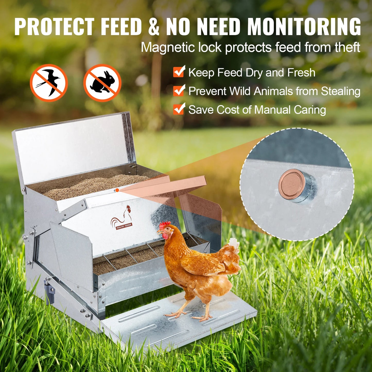 Automatic Chicken Feeder 25 lbs Capacity