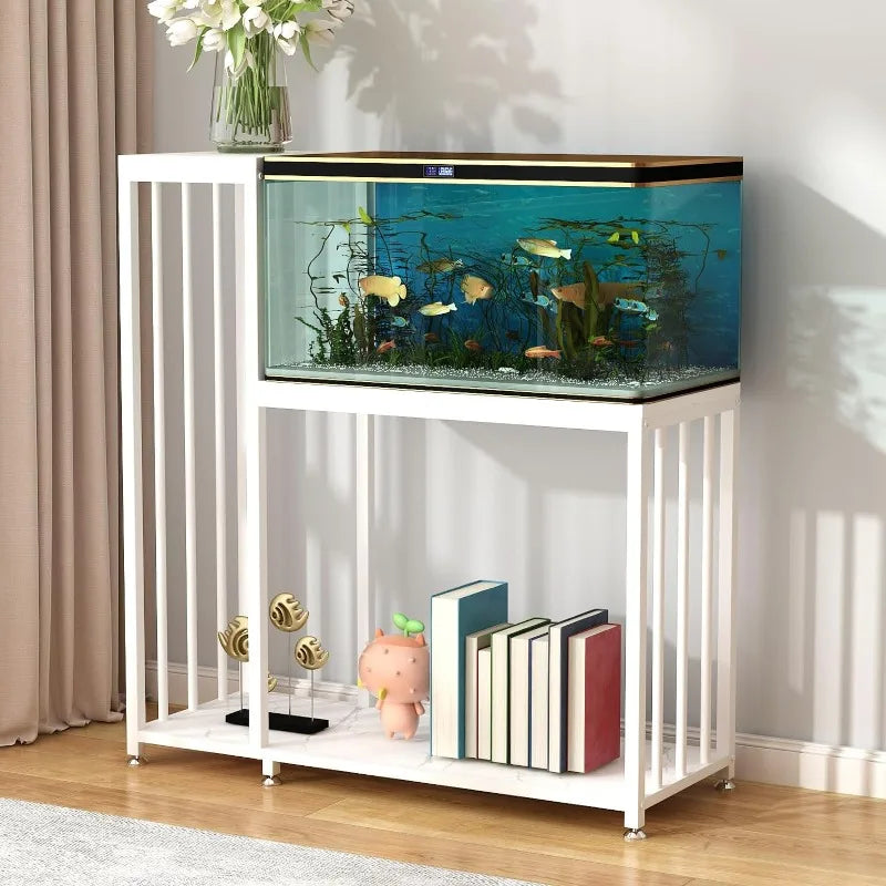 29 Gallon Fish Tank Stand, Metal Aquarium Stand with Shelves