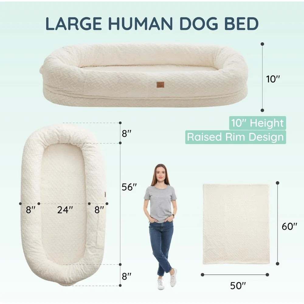 Giant Human Size Dog Bed with Portable Handle