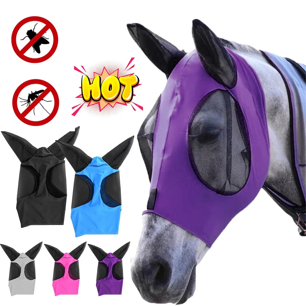 Multicolor Horse Masks Anti-Fly Breathable