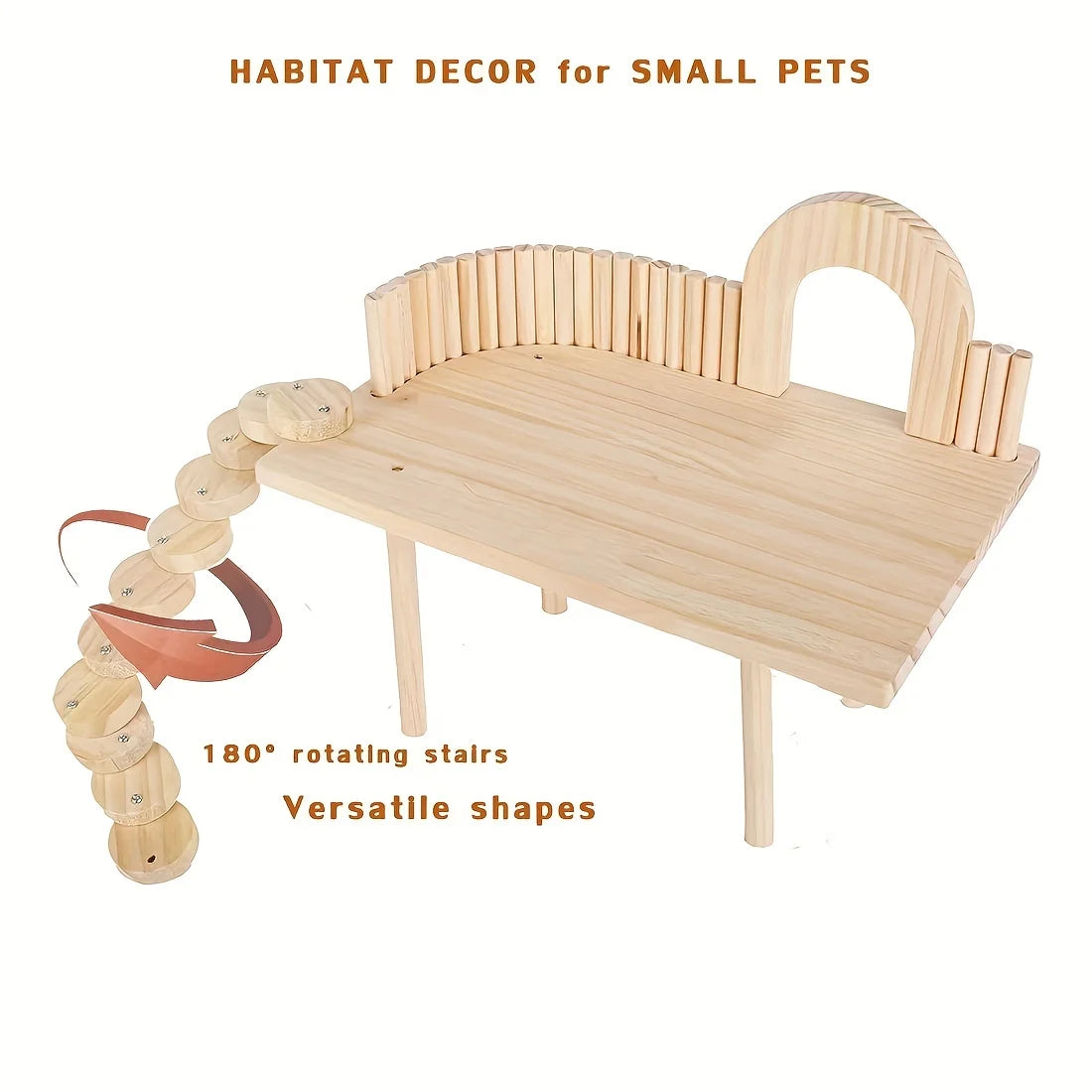 Wooden hamster toy platform and ladder