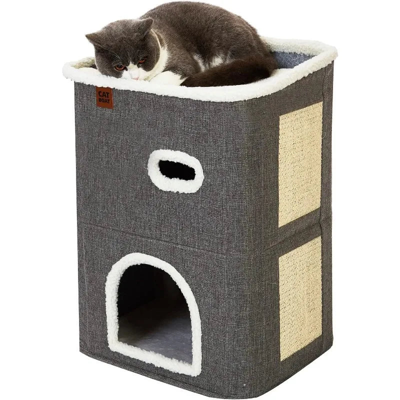 2-Story Cute Modern Cat Condo