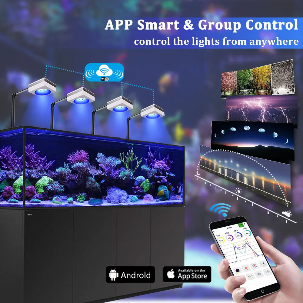 PopBloom RL90 WiFi Led Aquarium Light Reef Light